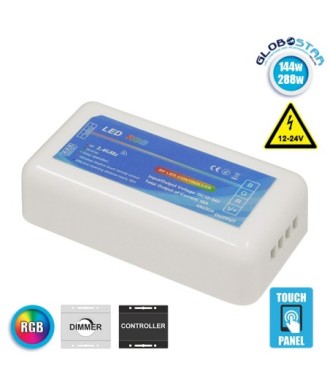 Ασύρματος LED Δέκτης - Receiver RGB Controller 2.4G RF για Groups 12v (144w) - 24v (288w) DC GloboStar 73418